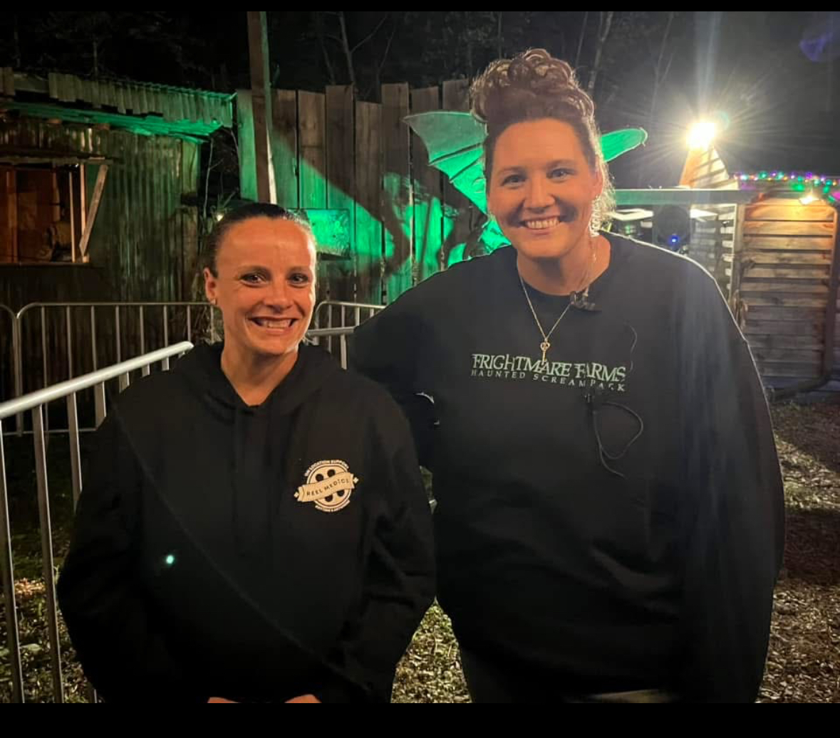 Professional medical team at night event